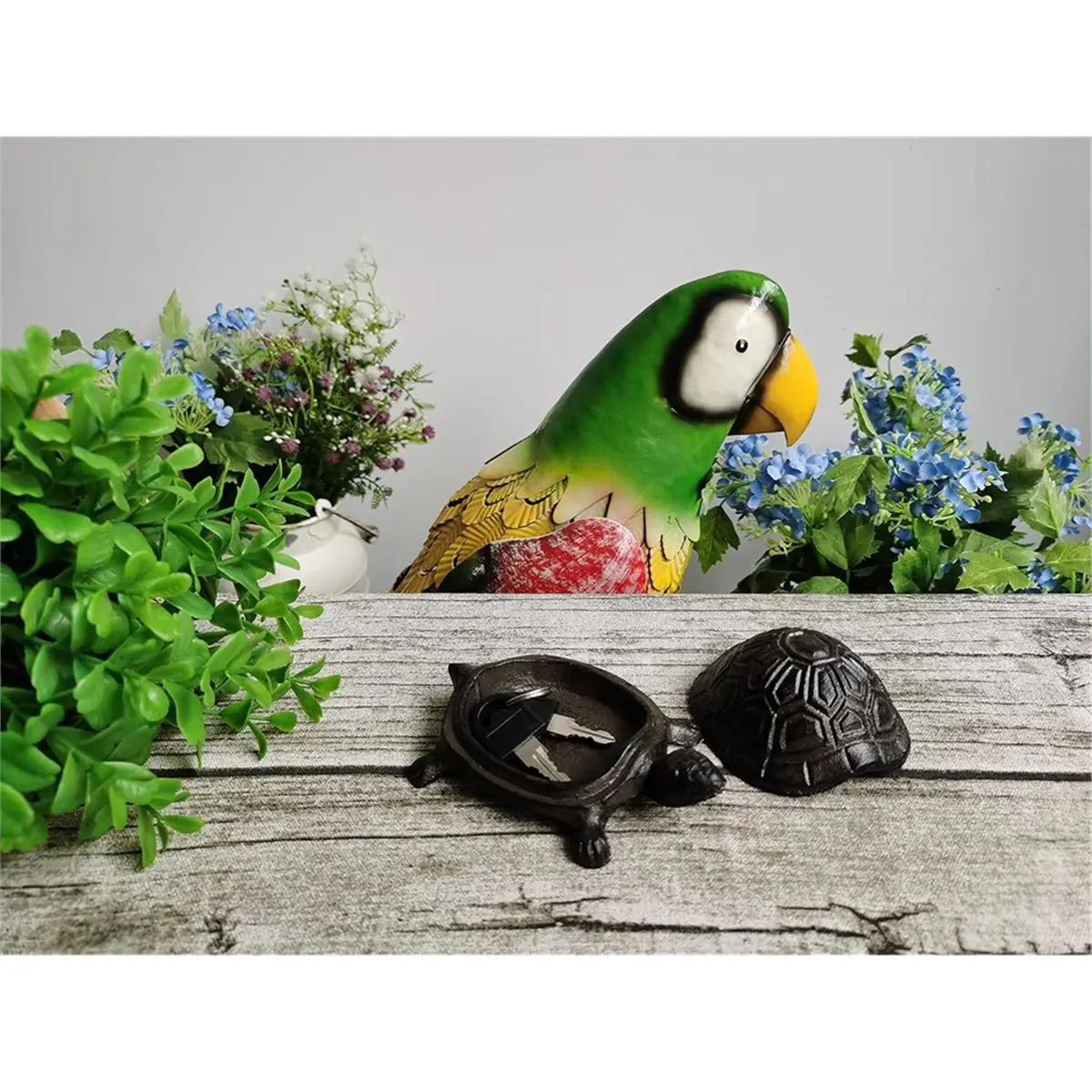 Cast Iron Turtle Key Hider - Spare Key Holder - Garden Decoration Turtle, Jewelry Trinkets Box for Key, Ear Studs