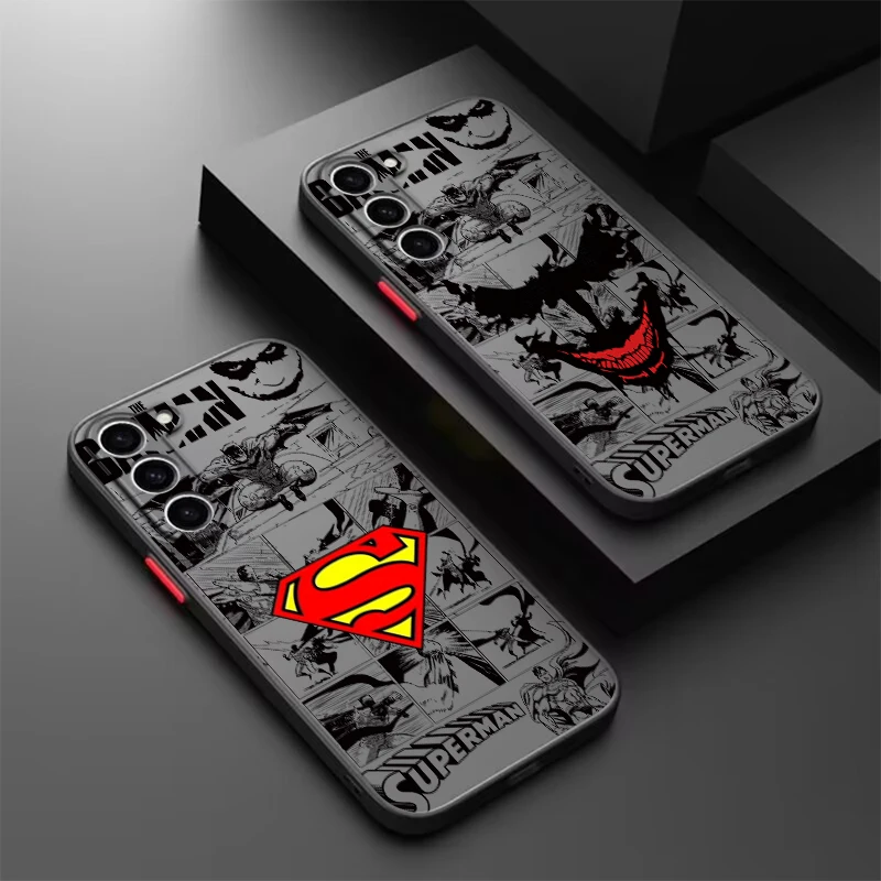 Superhero B-Batmans S-Supermans Frosted Translucent For Samsung A53 A52 A33 A32 A51 A71 A21S A13 A73 A50 A22 A12 5G Matte