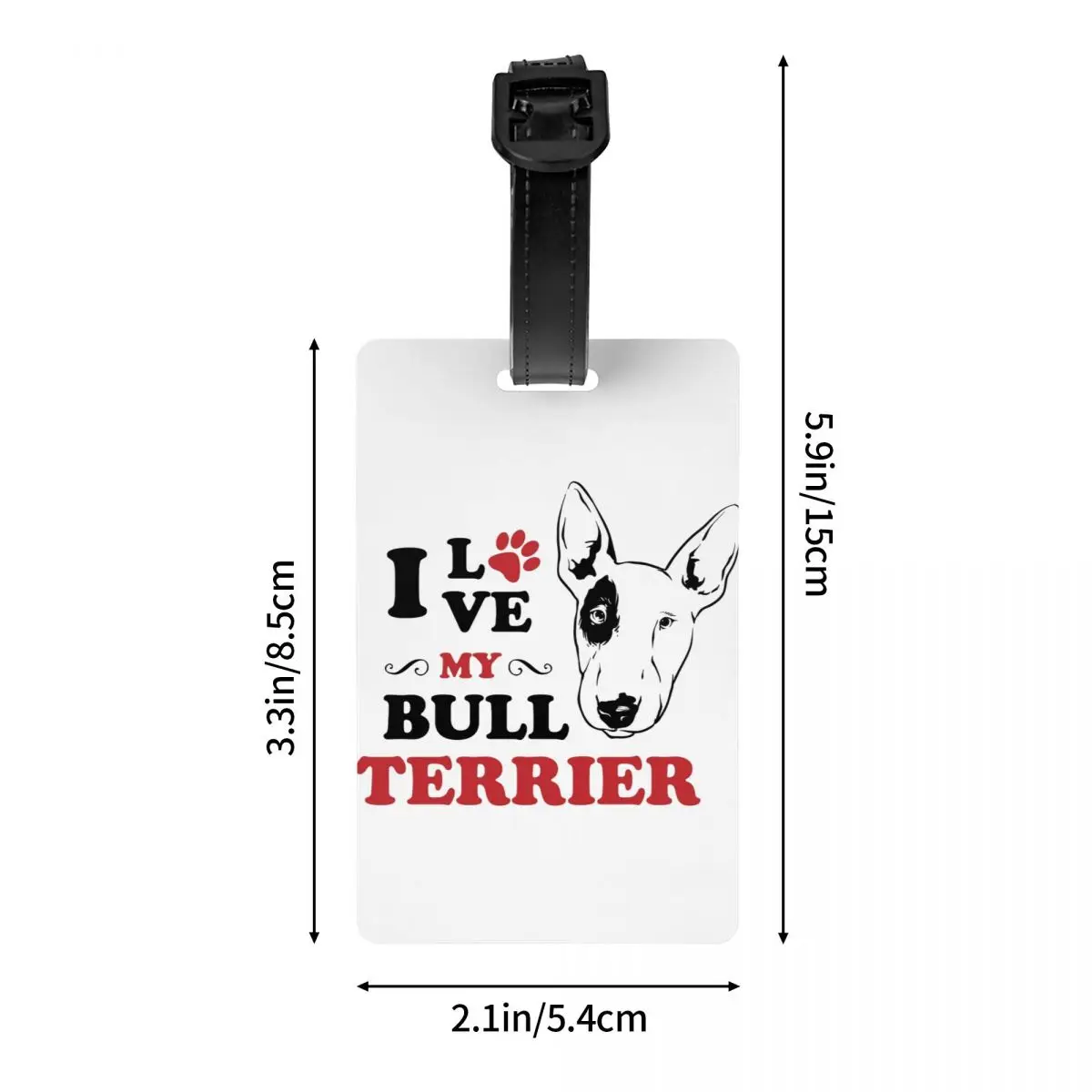 Label bagasi pecinta anjing kustom Bull Terrier Tag perlindungan privasi Tag bagasi hewan label tas perjalanan koper