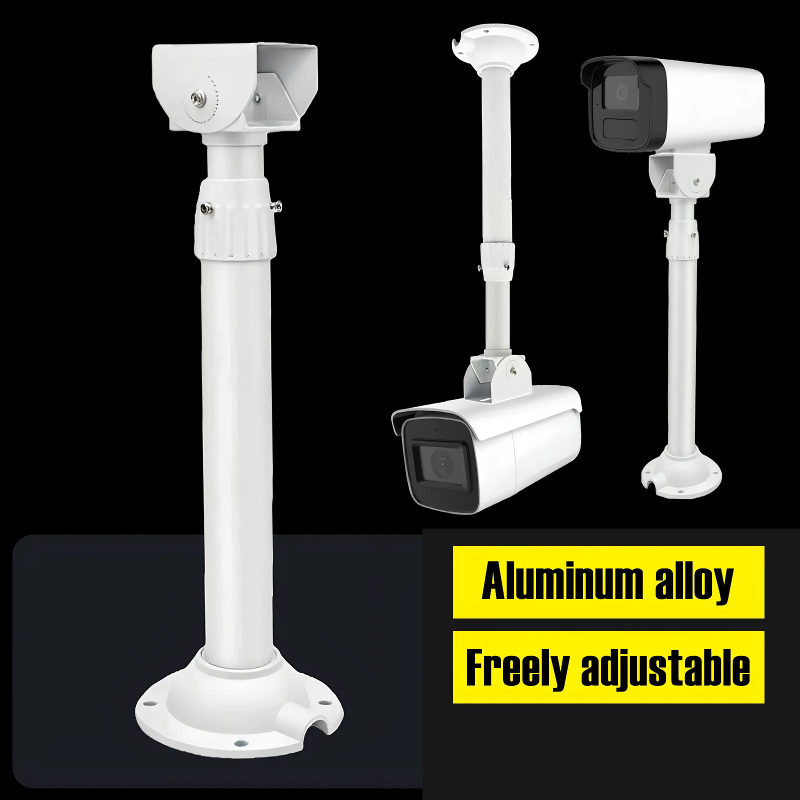 Telescopic Aluminum Alloy Bullet Camera Bracket Ceiling Vertical Mount Extendable Security Stand Compatible with Hikvision Dahua