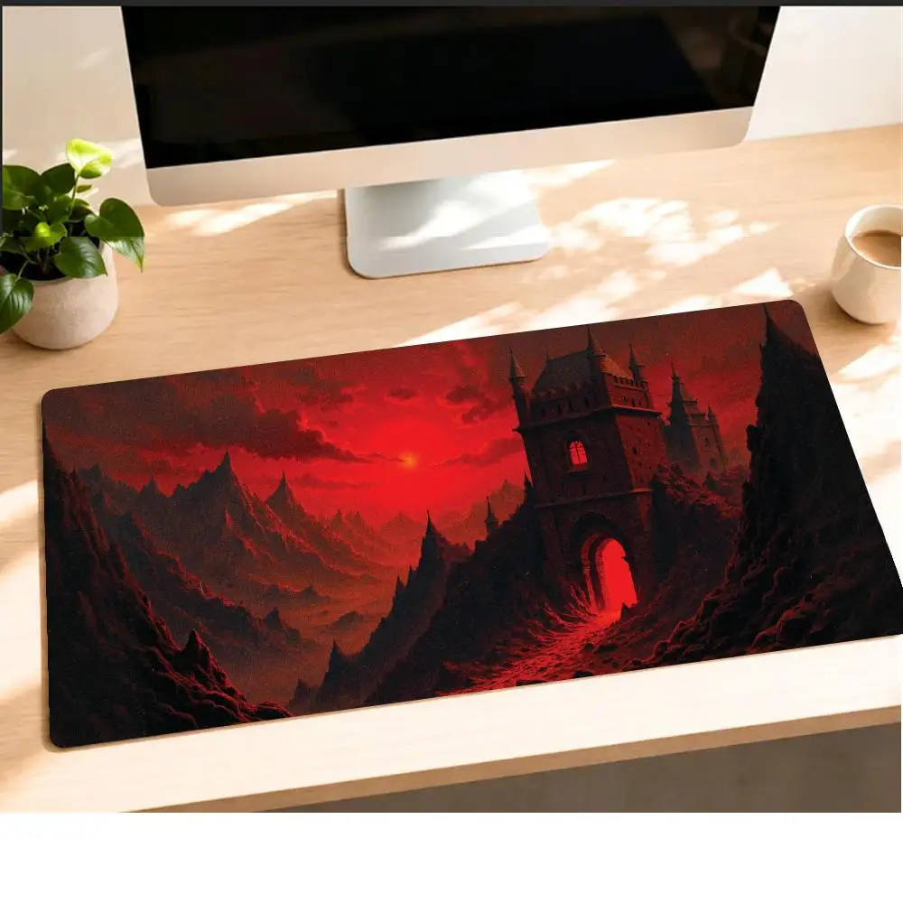 Winter Snow Mountain Castle Mousepad Pc Gaming Mouse Pads Laptop Desk Mats Office Decor Mouse Carpet Big Rug Keyboard Long Pad