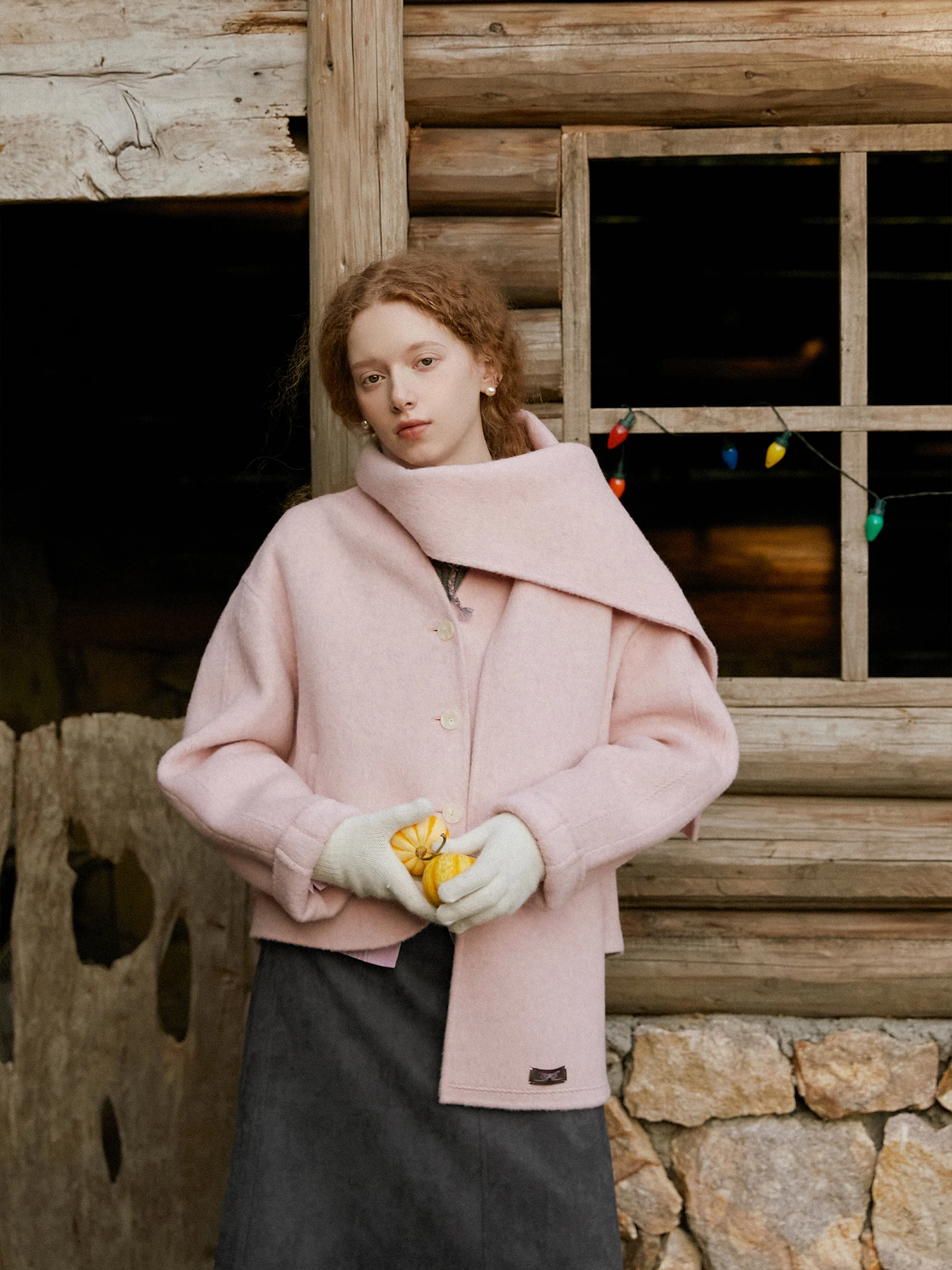 

LLANO Double-Faced Woolen ort Coat Ele Women's Autumn Winter Faion round Hemline Stand Collar Long Sve Coat