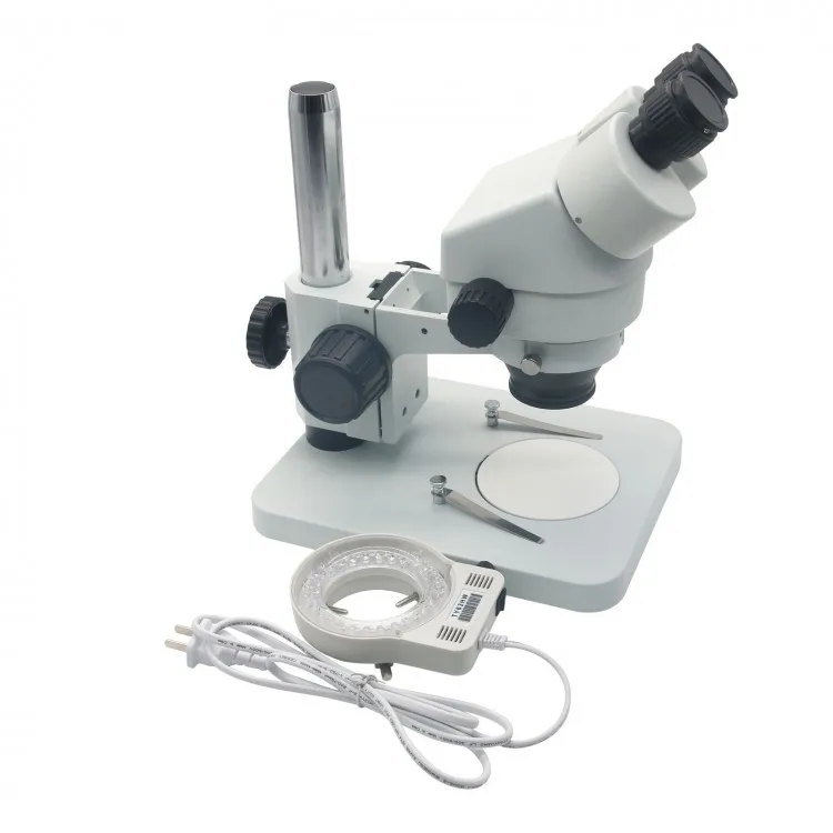 7X-45X Optics Binocular Industry Zoom Stereo Microscope Magnifier With LED Ring Lamp KLN0745-B1