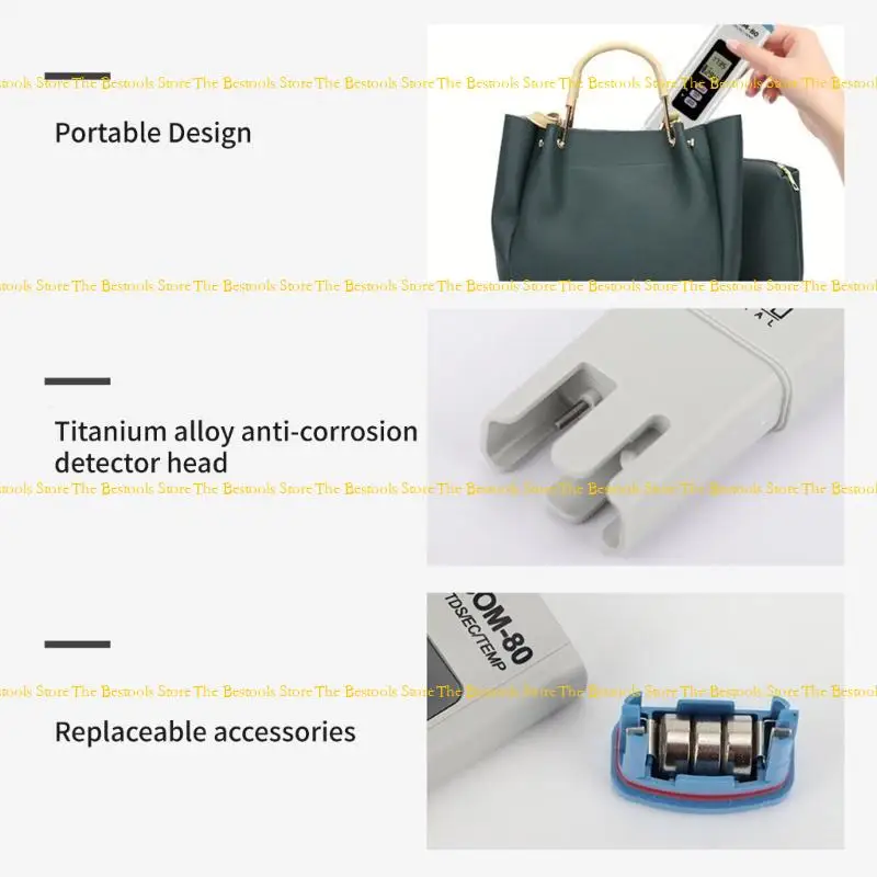 

12pf Цифровой водонепроницаемый тестер солености Высокая точность соленого тестера для соли для водных бассейнов и мониторинга