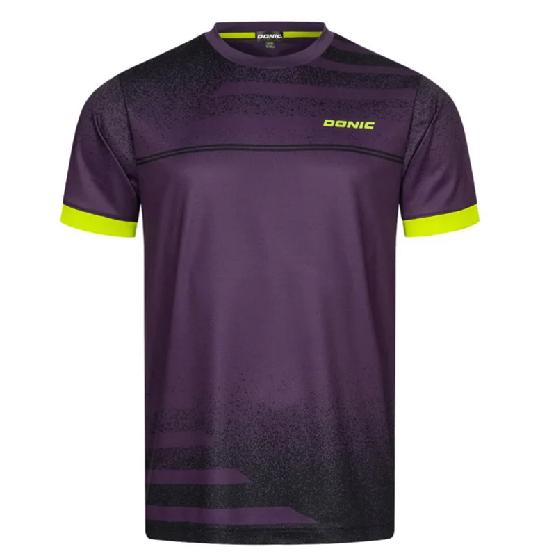 Men Table Tennis T-Shirt Undercurrent Pattern Men's Summer Ventilate Badminton T-Shirt Table Tennis Short Sleeve Quick Dry Top