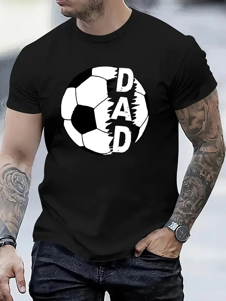 

with Soccer Ball pattern design -100% cotton summer short sleeve O-neck casual printed men's T-shirt.