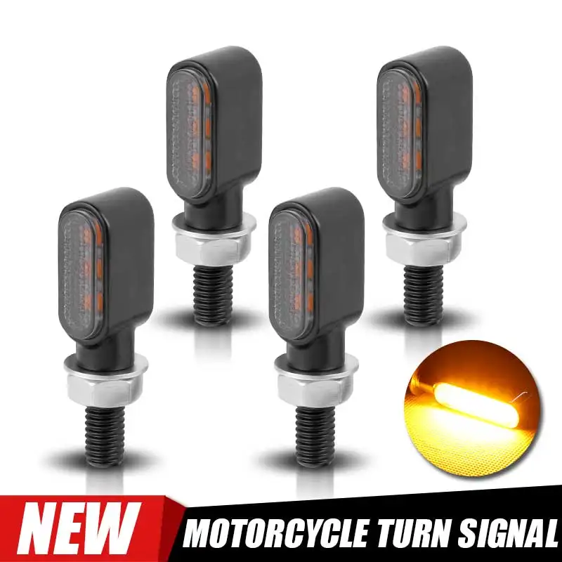 

4pcs 3leds Motorcycle Indicators Mini LED Turn Signal Light flasher Amber signal lamp Blinker intermitentes moto for honda