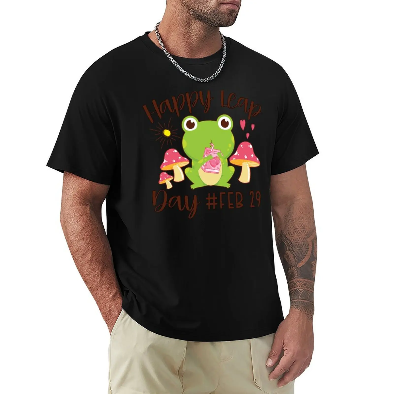 Cute Frog February 29th Happy Leap Day 2024 Leap Day Squad T-Shirt Big and Tall Gym T-Shirt