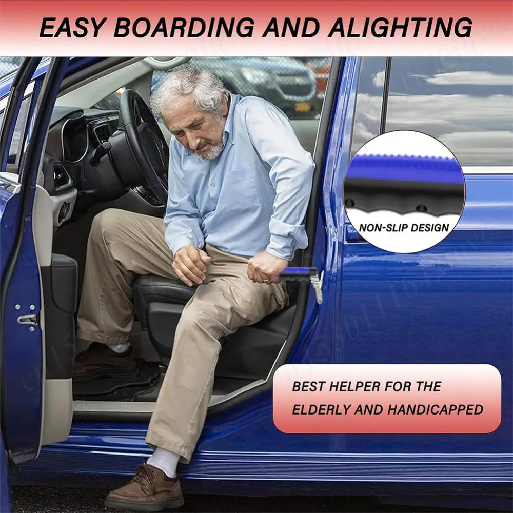 2 In 1 Car Door Assist Handle Vehicle Support Handle Safety Armrest Escape Hammer Non-Slip Safety Hammer for Elderly Handicapped