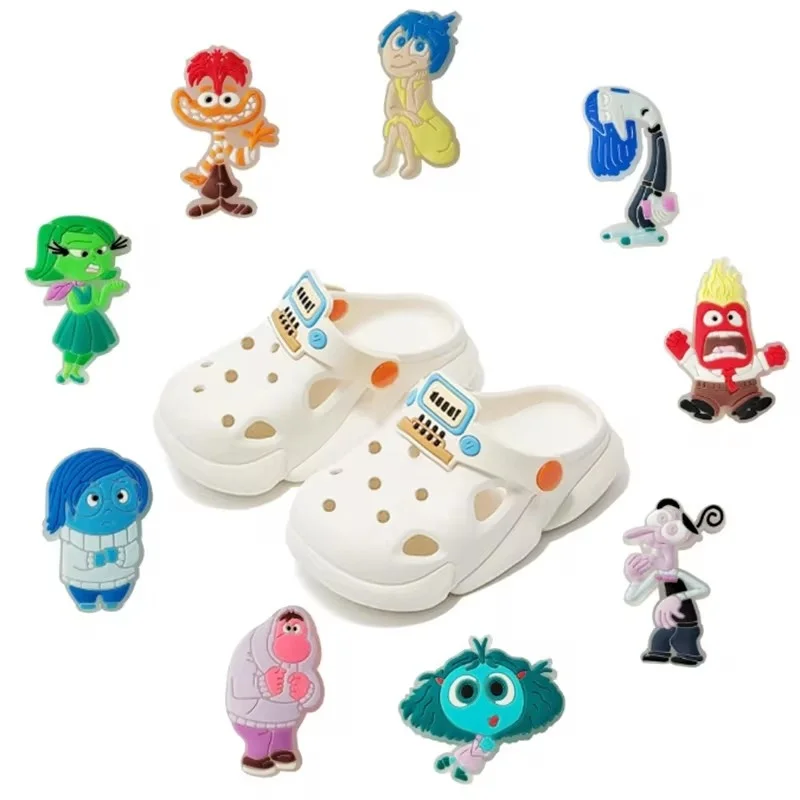 

Miniso Cartoon Luminous Shoe Charms For Clog Slides Sandals Inside Out Series Wristband Decoration Accessories Party Favors Gift