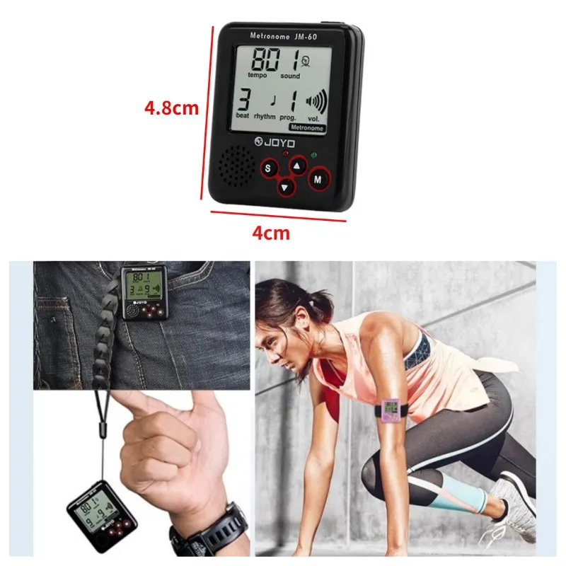 Mini Sports Running Metronome Professional Clip-on LCD Digital Metronome for Guitar Violin Bass Musical Instrument Accessories