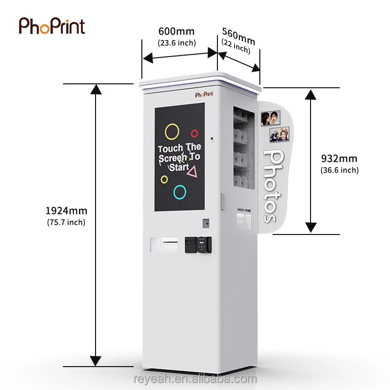 Phoprint بيع المصنع مباشرة مركز التسوق صور كشك Led إطار الدفع كابينة تصوير مع قارئ البطاقات