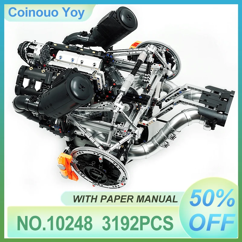 

MOLD KING 10248, высококачественная техническая модель JZK V8 Hyper Engine, строительный блок, кирпичная сборка, головоломка, игрушка «сделай сам», мальчик, рождественский подарок для ребенка