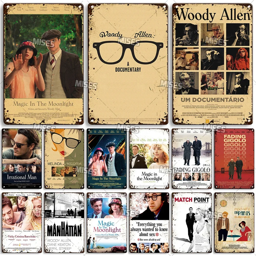 MISES Woody Allen Director de película cartel de Metal cartel de Metal oxidado placa de pared placa de Metal hombre cueva hogar pared de garaje cartel de estaño de Metal
