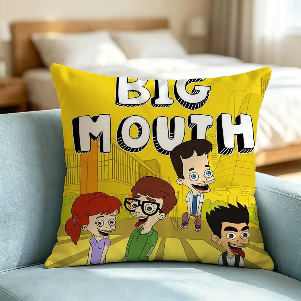 Big Mouth Nick B-Birch  Pillow Case Square Double-Sided Sofa Cushion Cover Bedroom Bedside Pillow Gift