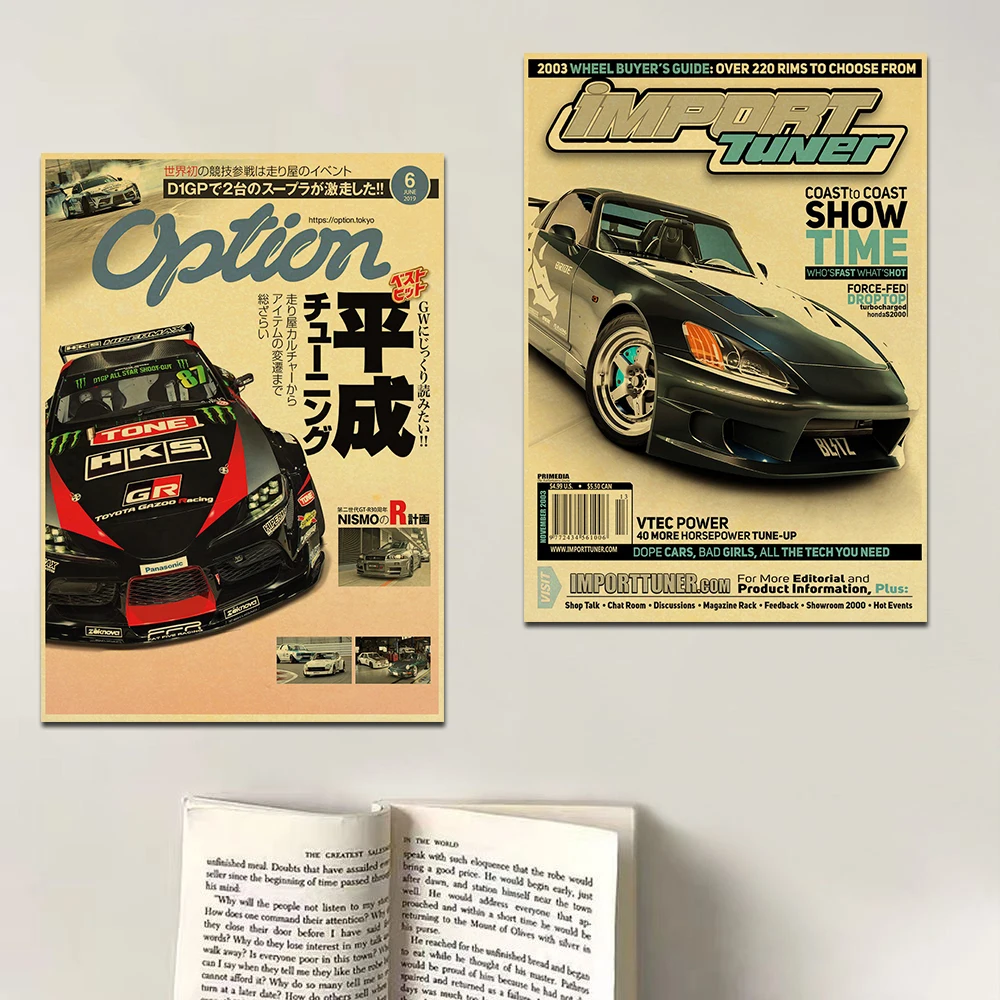 JDM Car Japan Retrofit Racing Retro 90s Poster Wall Chart Prints Posters Home Living Bed Room Decor Frameless Wall Painting