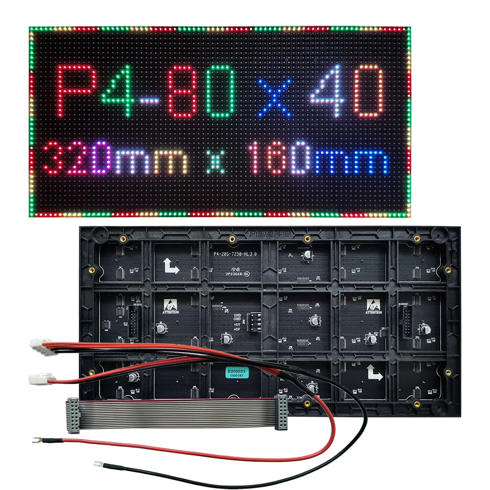 Panel LED P4 a todo Color para interiores, módulo de pantalla LED P4 de 320x160mm, 80x40, matriz LED SMD2121 P4, Panel RGB 3 en 1, escaneo 1/20,