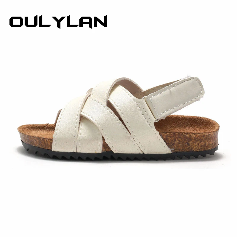 

2024 Summer New Childrens Frosted Cork Sandals for Boys and Girls Flats Shoes Summer Comfortable cork sandals Size 24-34
