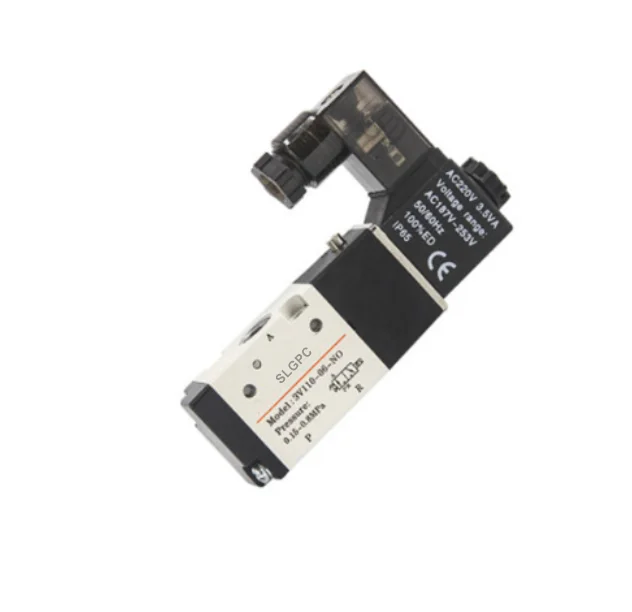 3way DC12V DC24V AC220V NPT Thread Solenoid Valve  3V Series Pneumatic Air Control Valve Base Valve 3V310-10-3/8