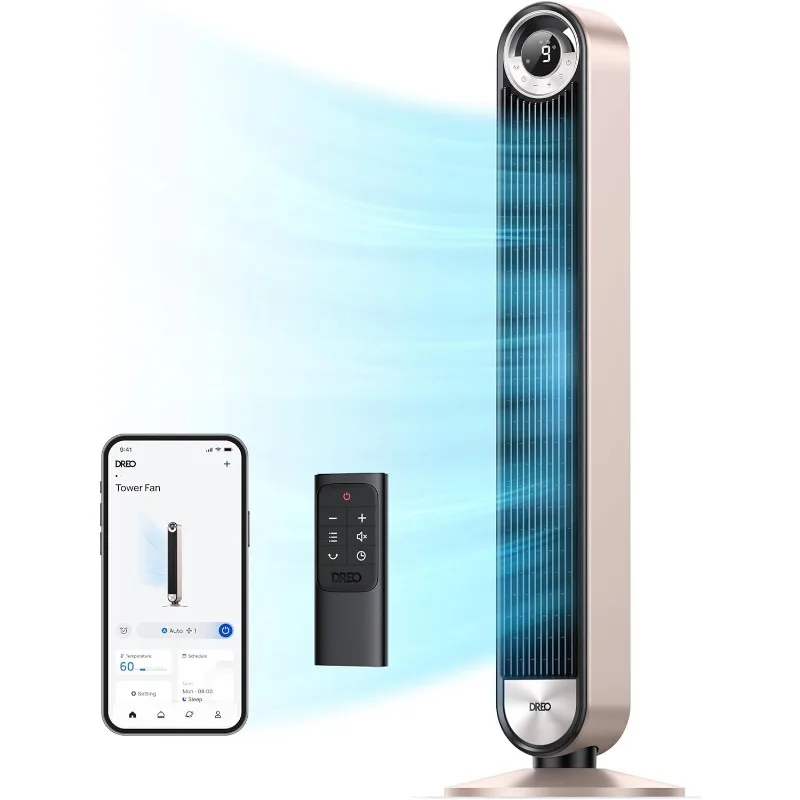 Smart Tower Fans for Home, 90° Oscillating Fan Bedroom Indoors, Voice Control Floor with 12H Timer,