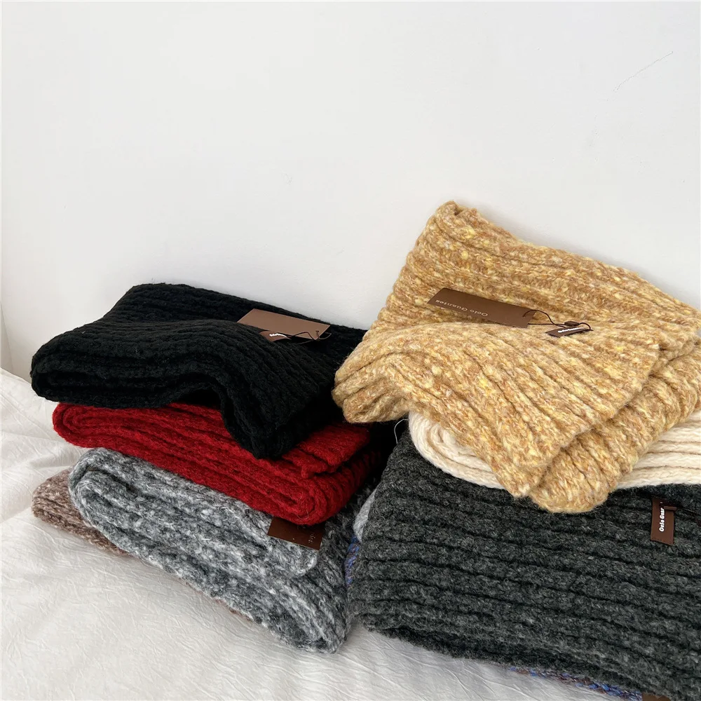 الأزهار الخريف الشتاء المرأة وشاح طالب محبوك جديد الكورية نمط سميكة الصوف الرقبة أدفأ زوجين تنوعا