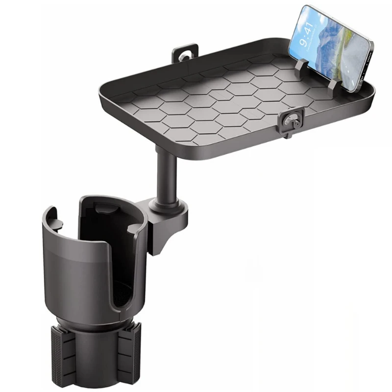 Suitable for car multifunctional tray, water cup holder, car dining tray, beverage storage rack, car small tray, phone holder