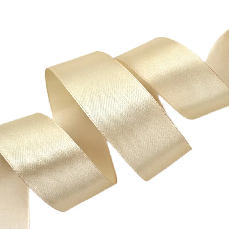 (25 yards/roll) Champagne Satin Ribbon Wholesale Gift Wrapping Christmas ribbons