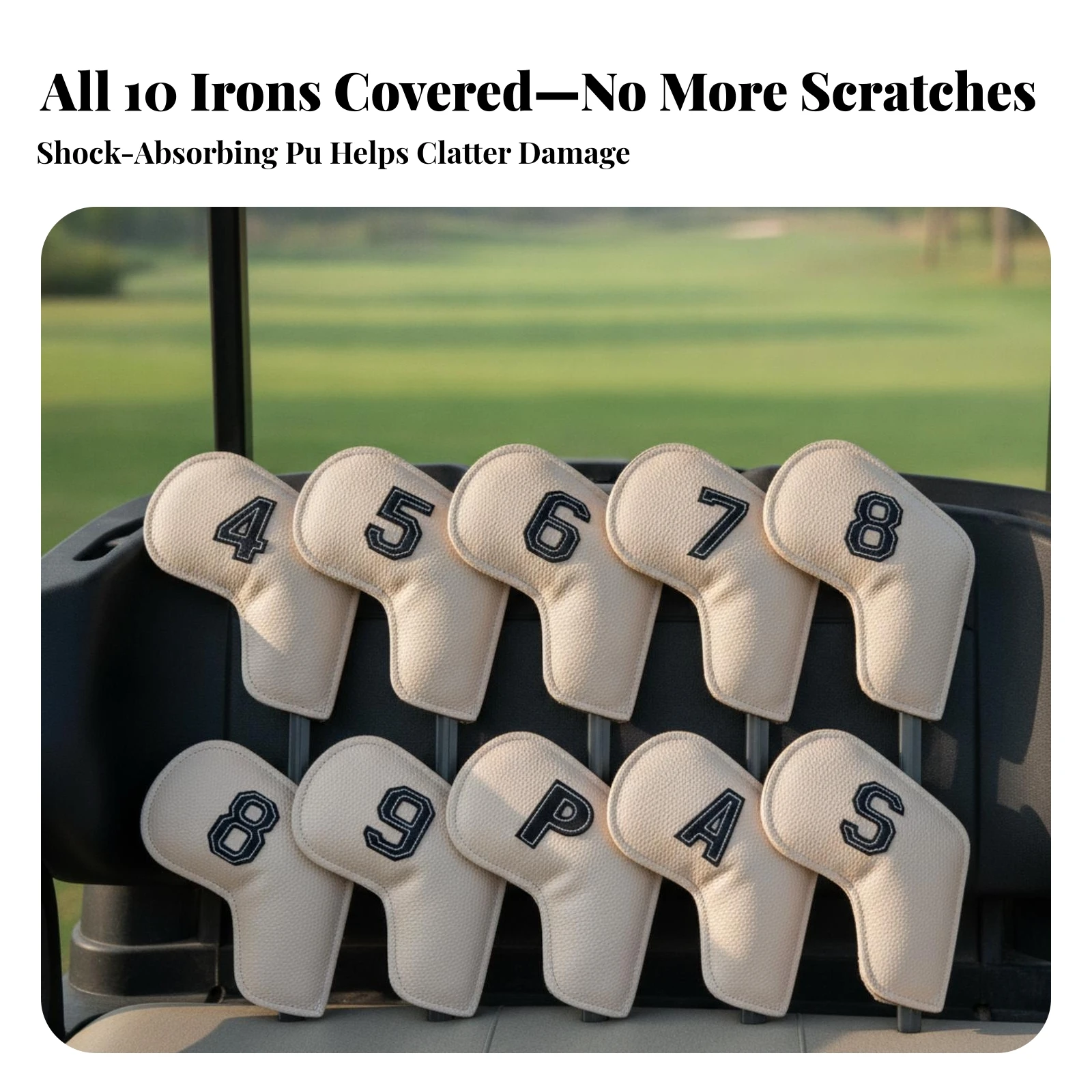10 Pieces Golf Iron Head Cover Padded Golf Iron Head Covers Headcovers Long-Lasting Thick for Golfers, Travel, Practice Sessions