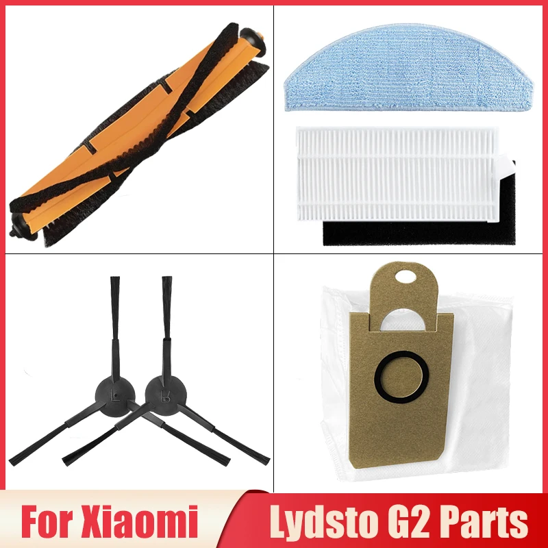 Accessori per Xiaomi Lydsto G2 aspirapolvere robotico spazzola principale/laterale filtro Hepa sacchetti per la polvere Mop panno stracci parti di