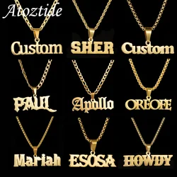 Atoztide 5Cm Gepersonaliseerde Aangepaste Naam Kettingen Voor Vrouwen Mannen Rvs Hanger Choker Cuban Ketting Verjaardag Sieraden Cadeau