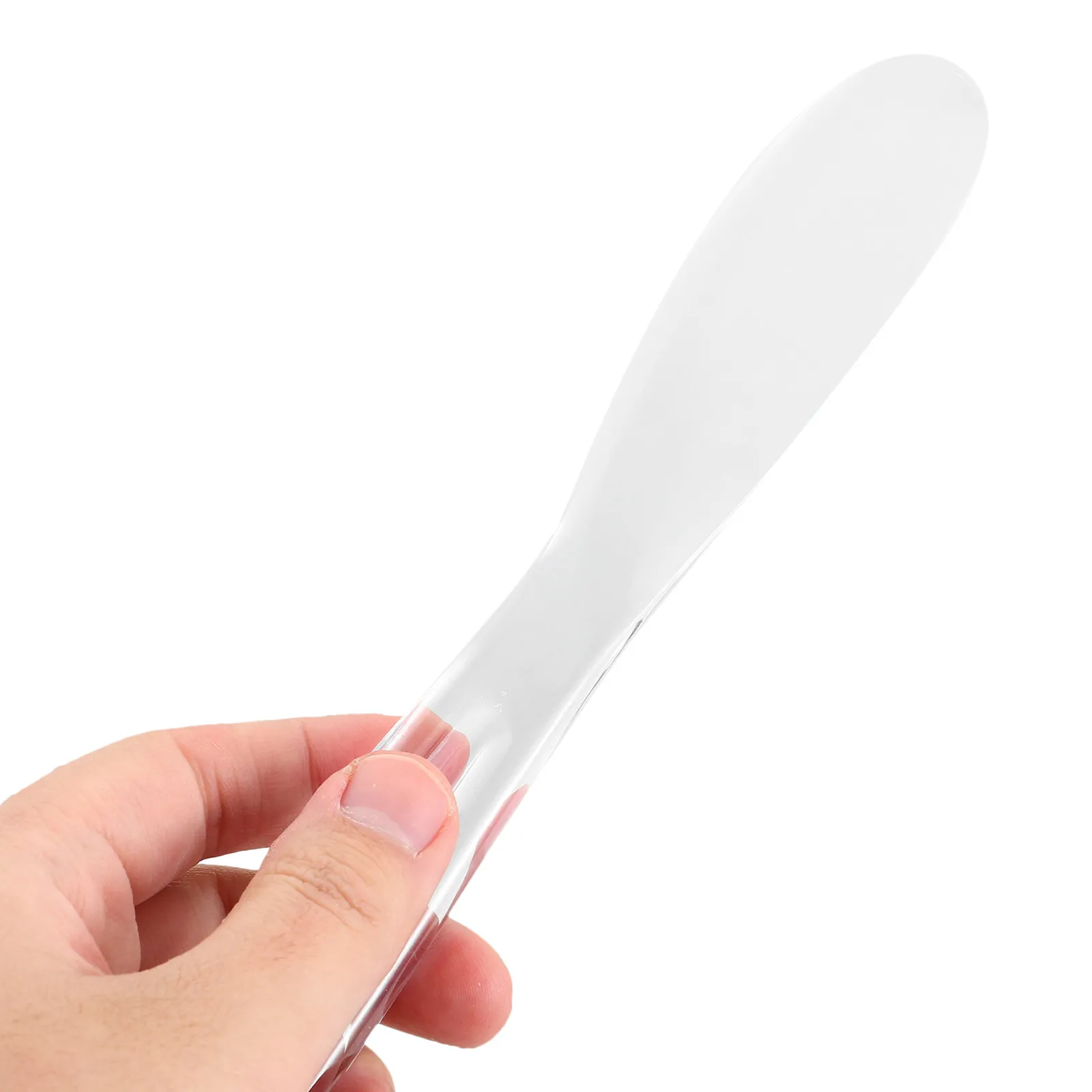 8Pcs Ergonomic Clear Plastic Mask Spatula for Face Body Mud Masks Skincare Application Tool Facial Mixing Scoop Spa