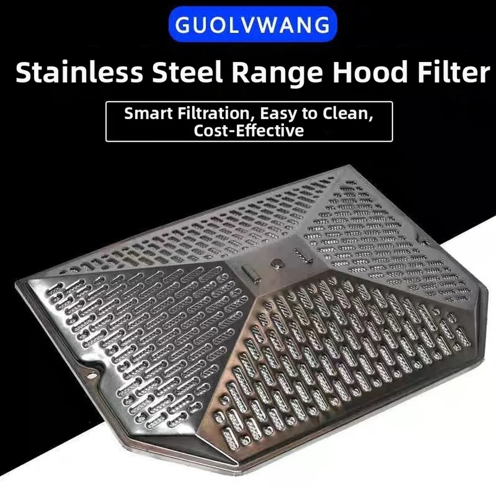 Stainless Steel Range Hood Filter Mesh With Transparent Oil Cup 11.5x5.8cm For Triple Layer Grease Trap For Kitchen Air Quality