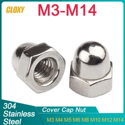 5/ 10/ 20/ 50pcs M3 M4 M5 M6 M8 M10 M12 M14 Acorn Cap Nut 304 Stainless Steel Decorative Covers DIN1587