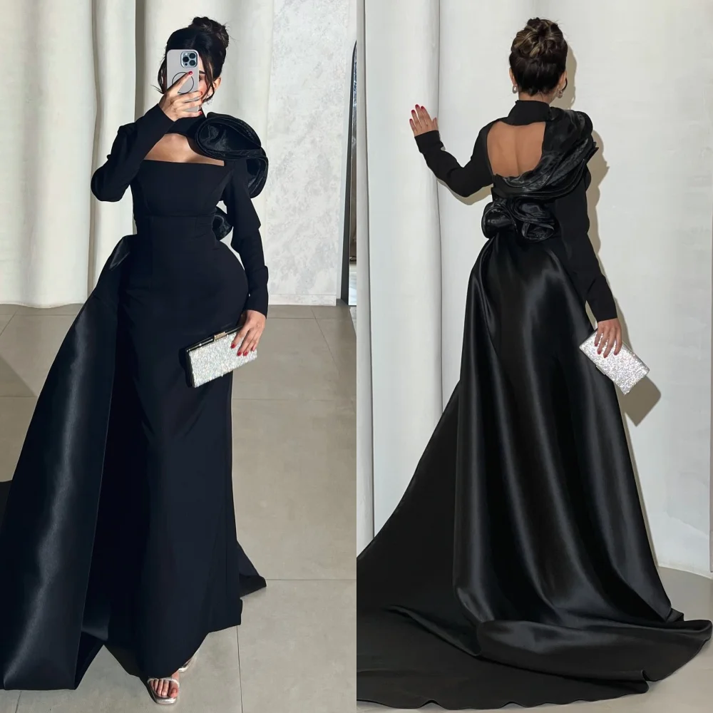 

Customized Fashion Casual Pleat Ruched Draped Mermaid High Collar Long Dresses Evening Dresses Exquisite Sizes Available Classic