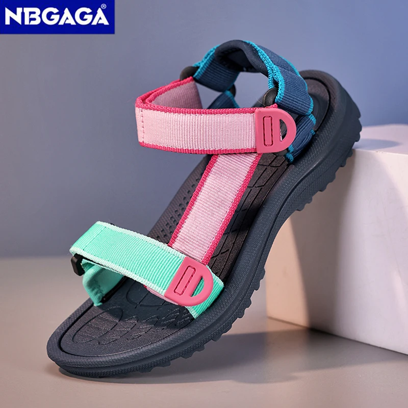 Summer Children Girls' Breathable Non Slip Sandals Fashion Casual Beach Shoes Comfortable Student Kids Soft Sole Walking Sandals