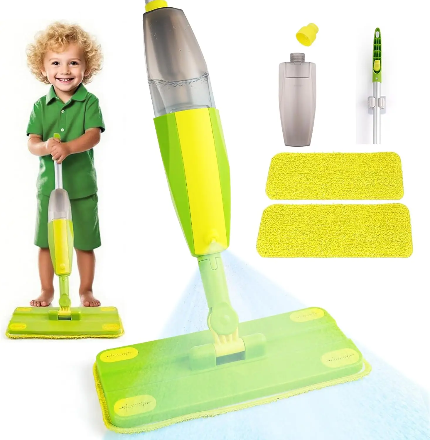 

Игровой набор Fun Kids Spray Mop с моющимися насадками, способствует ролевым играм и развитию моторики, для детей от 3 лет.