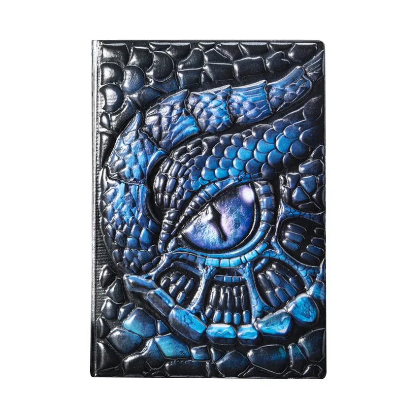 A5 Vintage Dragon Embossed Leather Notebook Ruled Lined Journal Retro Gift Collectible for Women Men - view 5