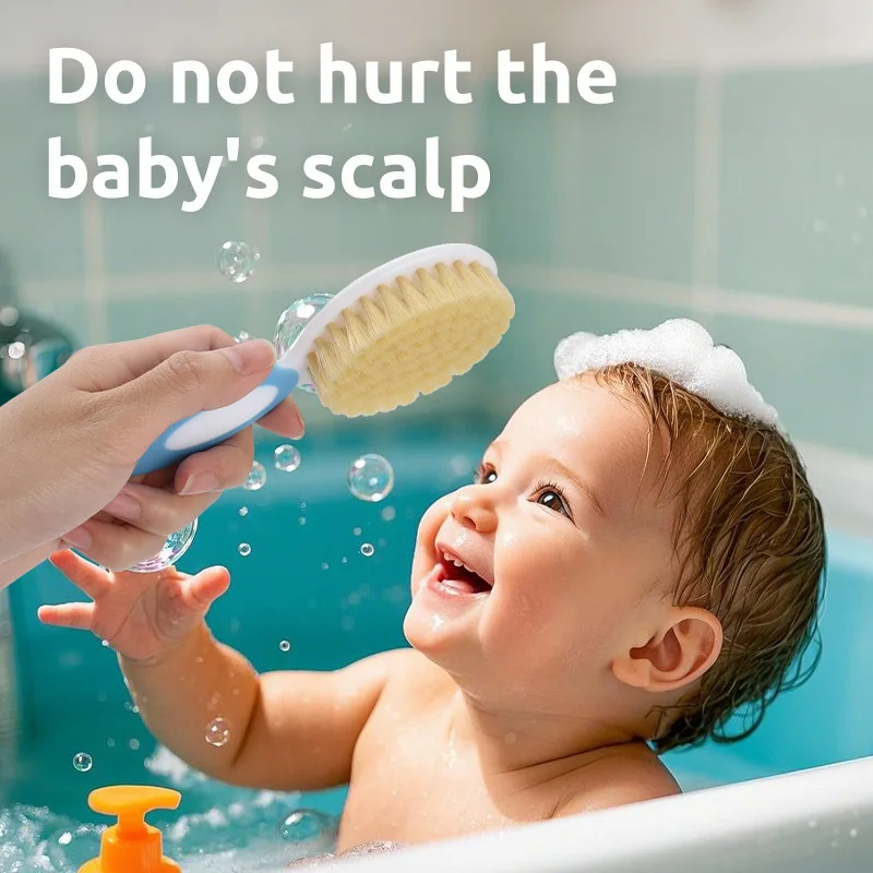 

2pcs Baby Hairbrush Set for Newborns, Soft Bristle Comb & Head Massager, Kids Hair Brush for Boys Girls, Infant Grooming Combs