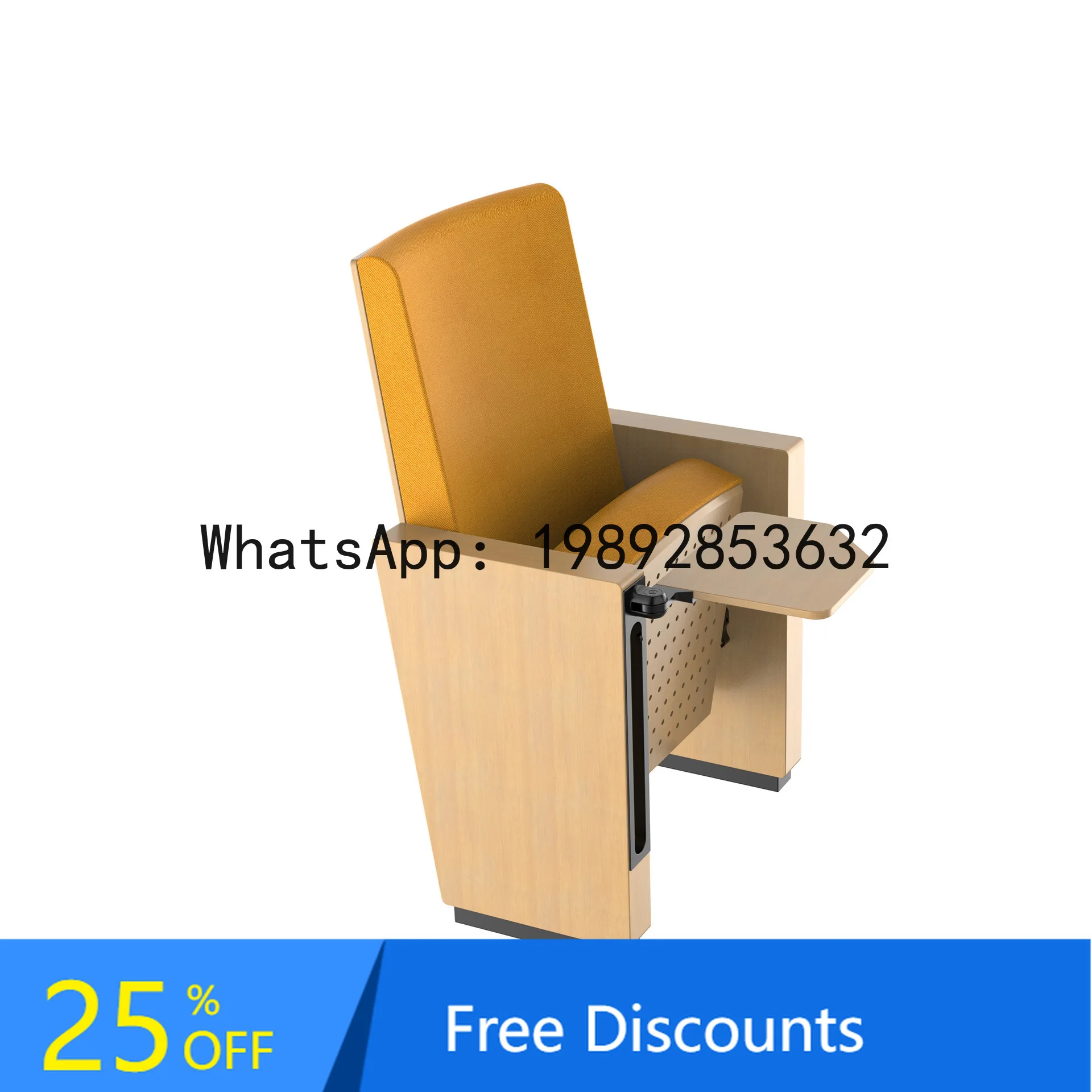 CZ Theater Music Hall Solid Wood Soft Cover Auditorium Chair School Multimedia Lecture Hall Seat