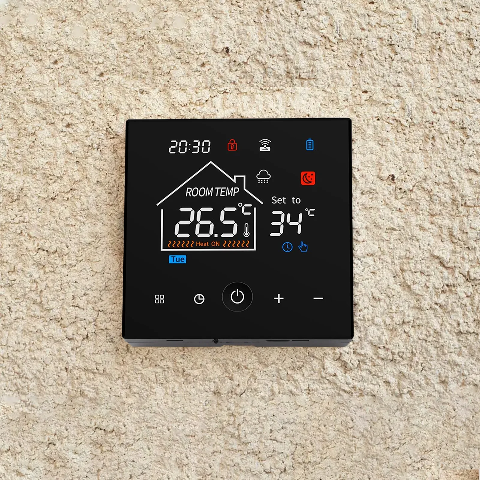 Child Safety Lock Gas Boiler Controller Weekly Programming Thermostat System Celsius Fahrenheit Switch Manual Auto Constant Mode