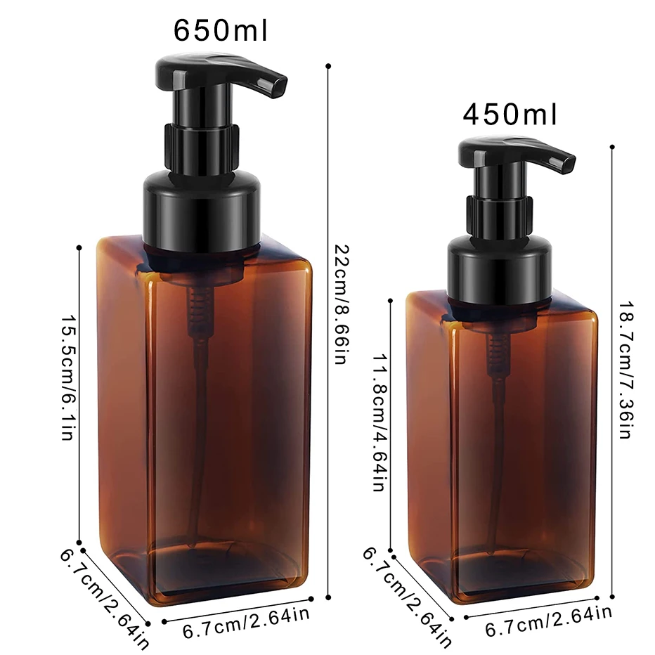 450/600ML Foaming Soap Dispenser Kitchen Countertop Hand Soap Dishes Liquid Container Bottle Empty Refillable Foam Bottle