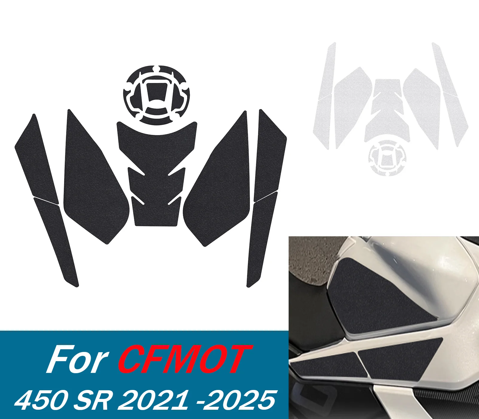 

Мотоциклетный бак, тяговая боковая накладка, газовое топливо, наколенник, наклейка для CFMOTO 450SR 2021-2025, устойчивые к царапинам наклейки ﻿ ﻿