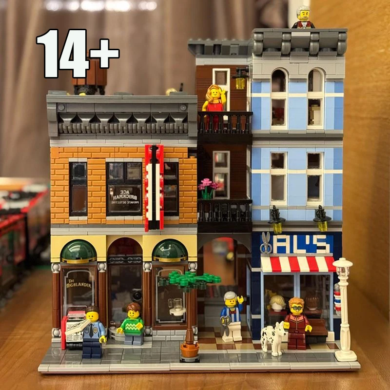 

2262 шт., креативные идеи с видом на улицу в офисе, архитектура, модульный дизайн, строительный кирпич, 10246, модель, развивающая игрушка в подарок