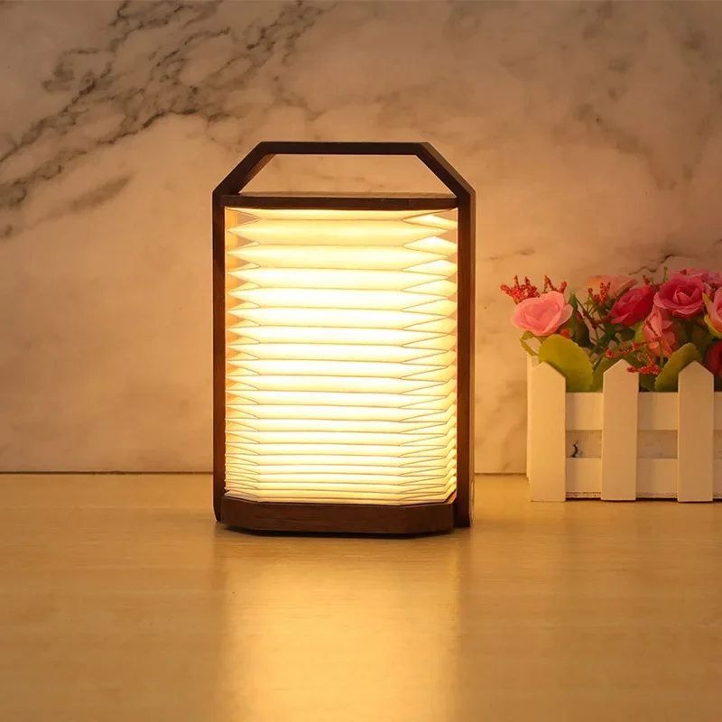 2021 New Creative Gift Portable Lamp Wooden Simple European and American Style Table Lamp Gift Custom Night Light