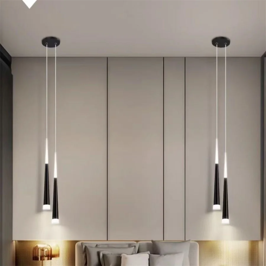 

Cone Led Pendant Lamp Long Tube Lamp Kitchen Island Dining Room Shop Bar Hanging Lamps Cone Pipe Pendant Light