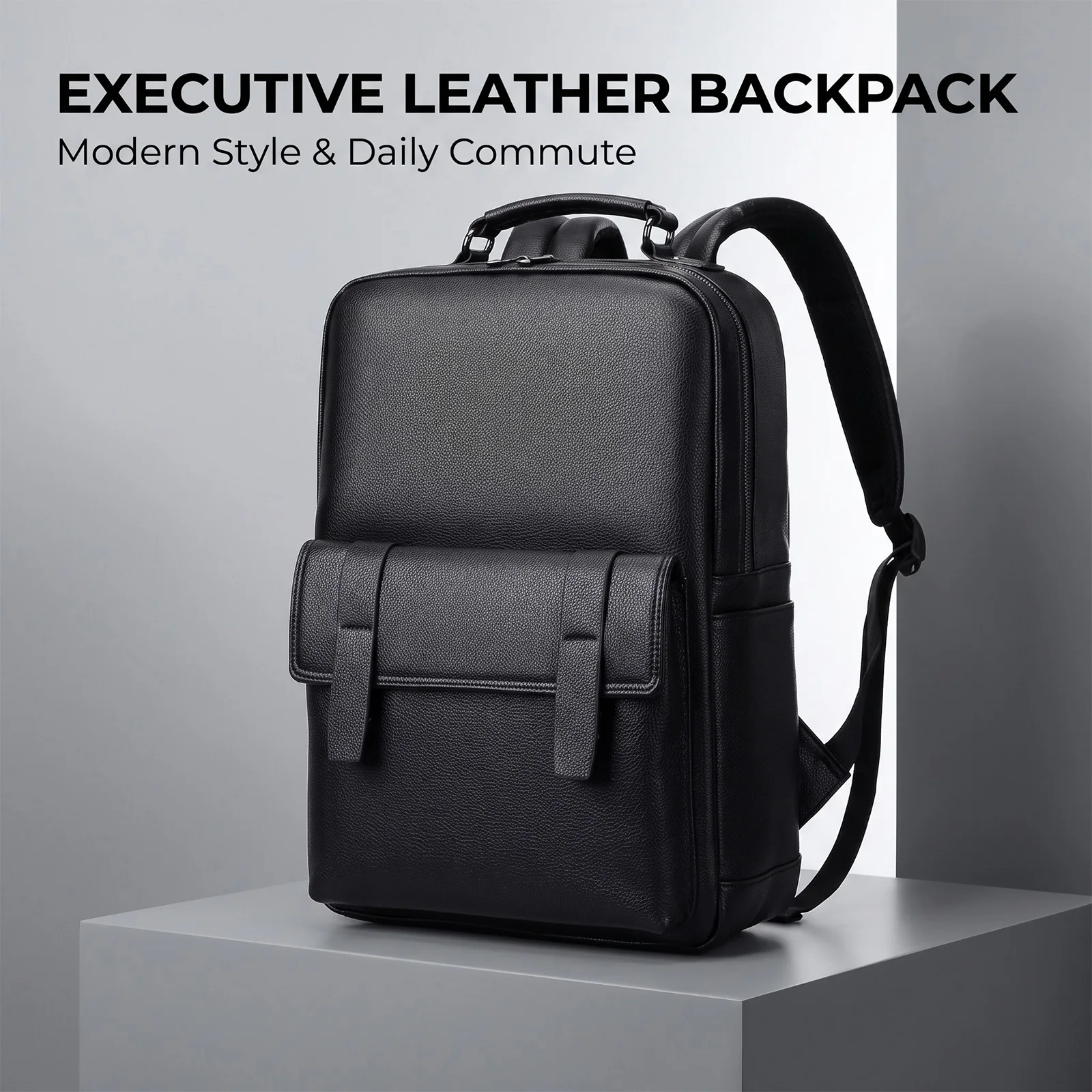 PU Leather Laptop Backpack for Men Casual Commuter Travel Bag with Durable Vintage Design for College,Office & Weekend Trip