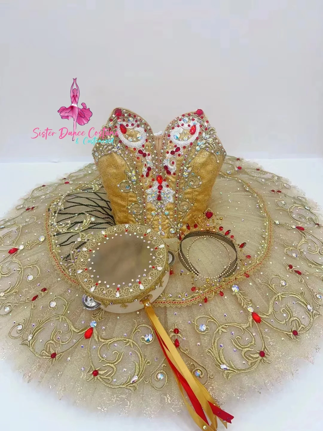 High-end custom adult children professional classical ballet plate skirt performance competition dress women's costume