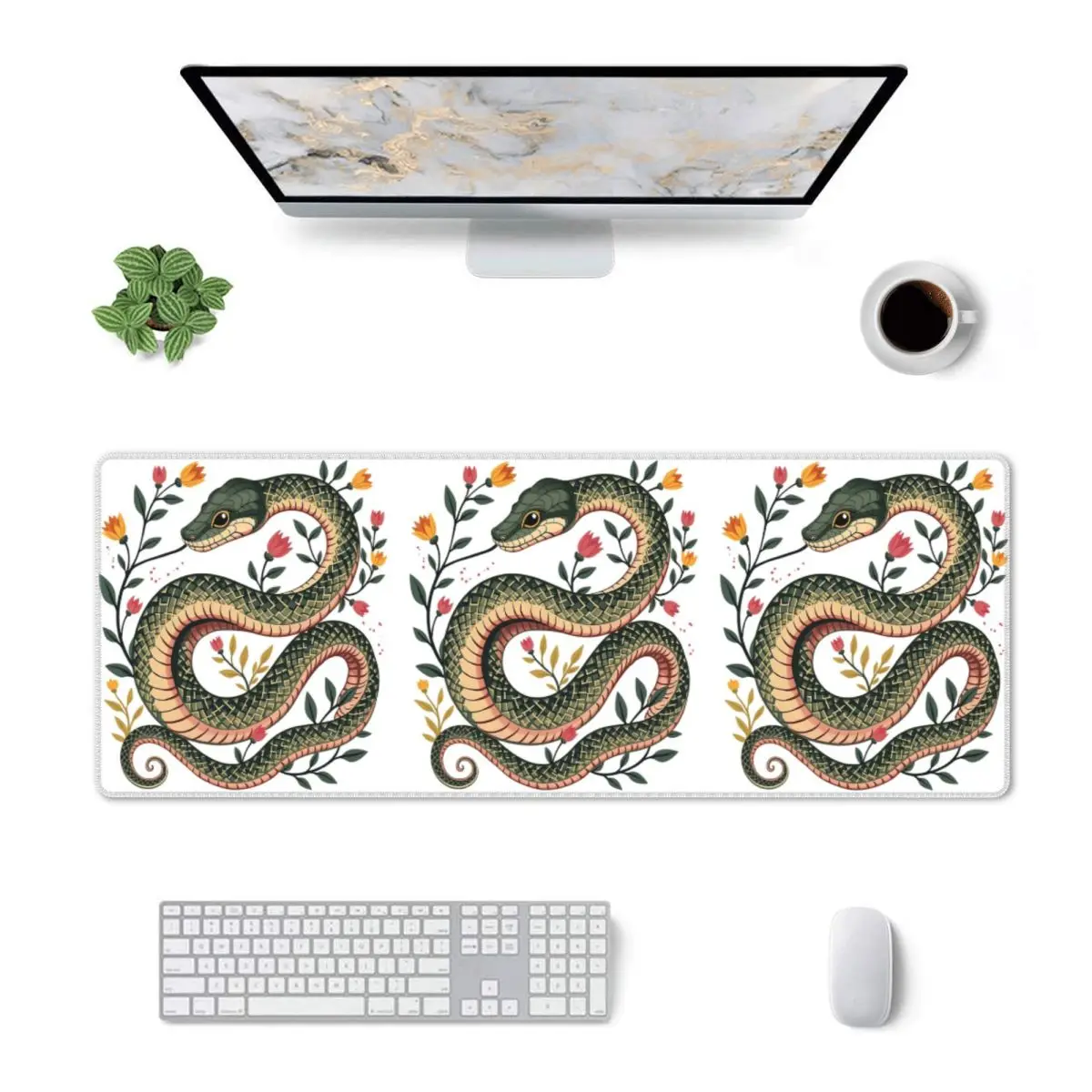 Large Mouse Pad Botanical Serpent Nature Inspired Gamer PC Laptop Mats Keyboard Carpet Computer Gaming Office Desk Mat