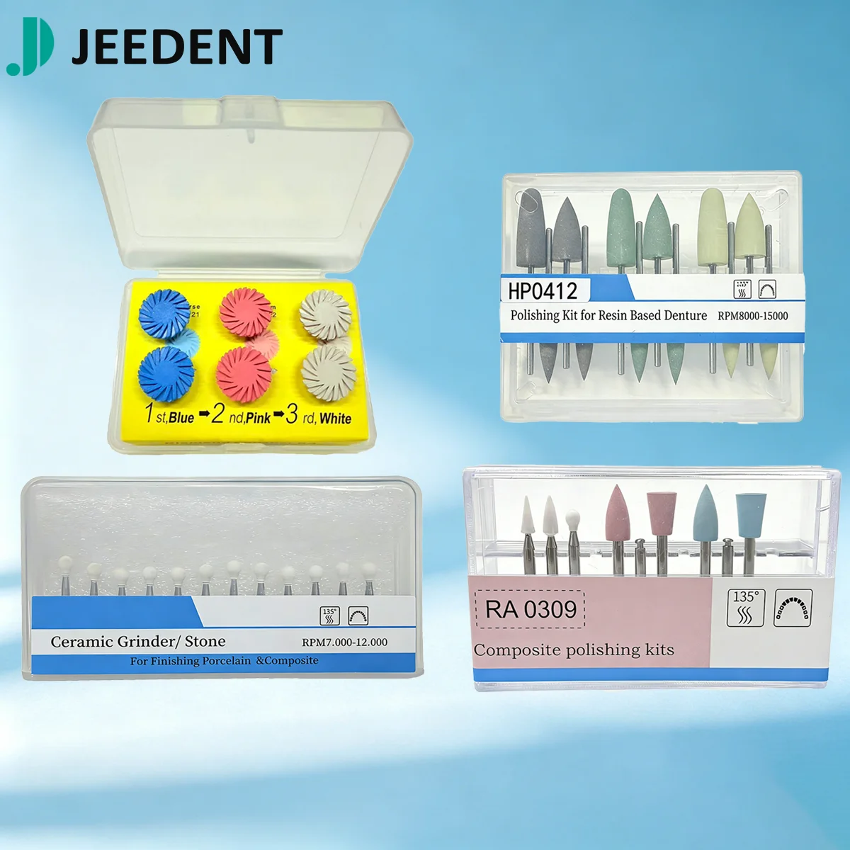 

Dental Composite Polish Kit Silicone Grinding Heads Teeth Polisher Acrylic Polishing Burs Kit Spiral Flex Brush Dentist Tool