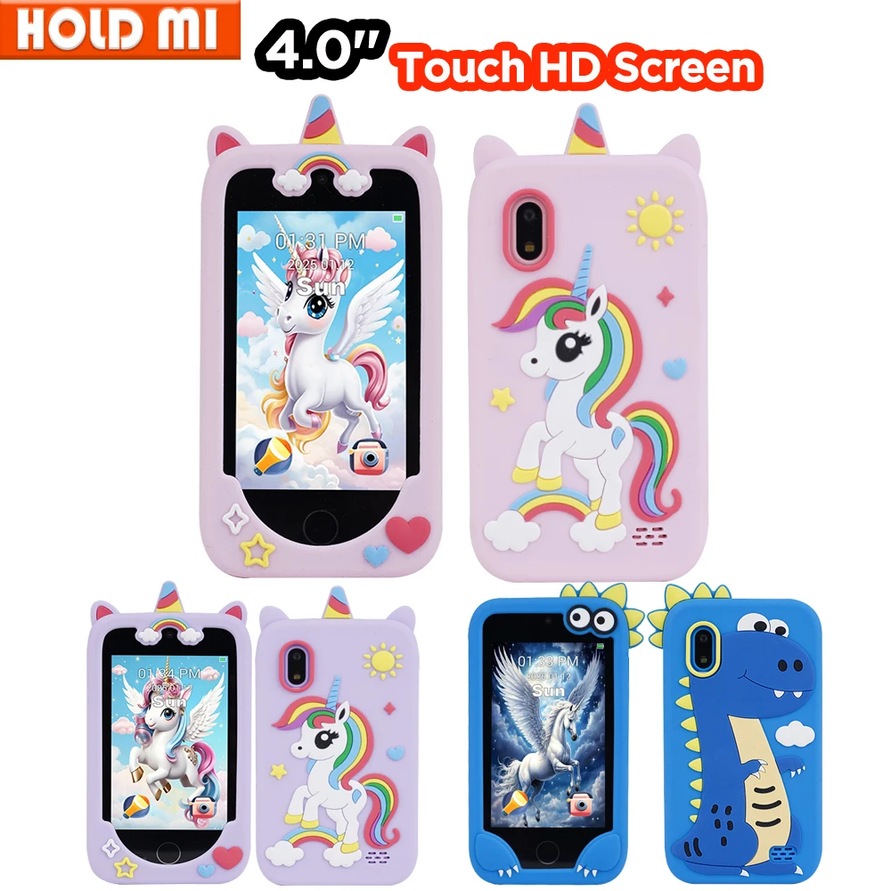 

4.0'' Touch Screen Kids Smart phone Toy 1G+8G 1200Mah Leaning Puzzle Game Dual Cameras Children Boys Girls Birthday Gift Toys